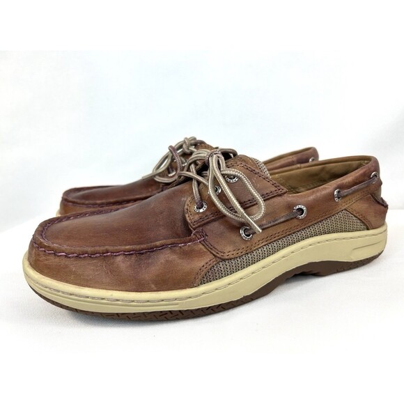 Sperry Top Sider Men's Size 9 W Brown Low Top Leather Boat Shoes - Picture 5 of 11